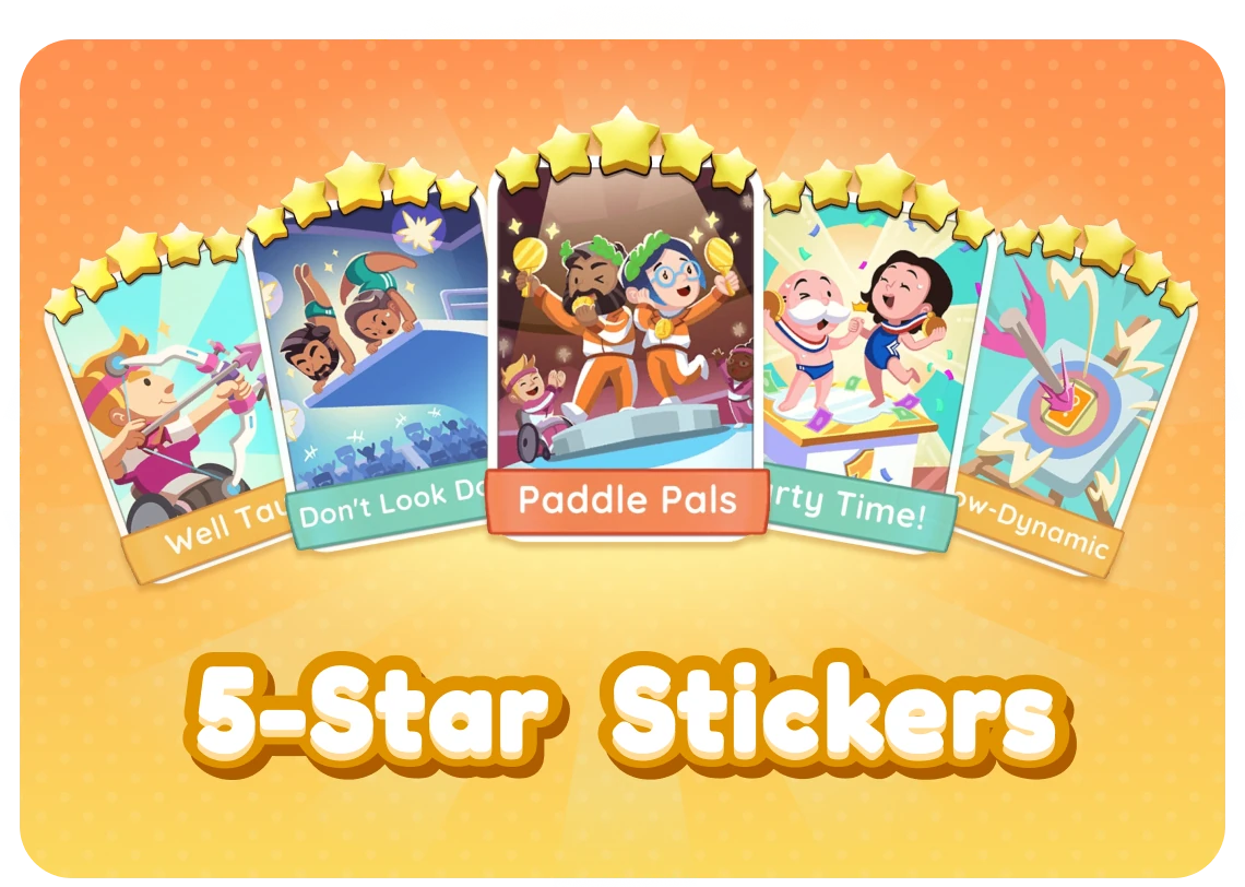 5 Monopoly Go 5-star stickers that are hard to get. Show how to get 5-star stickers in Monopoly GO.