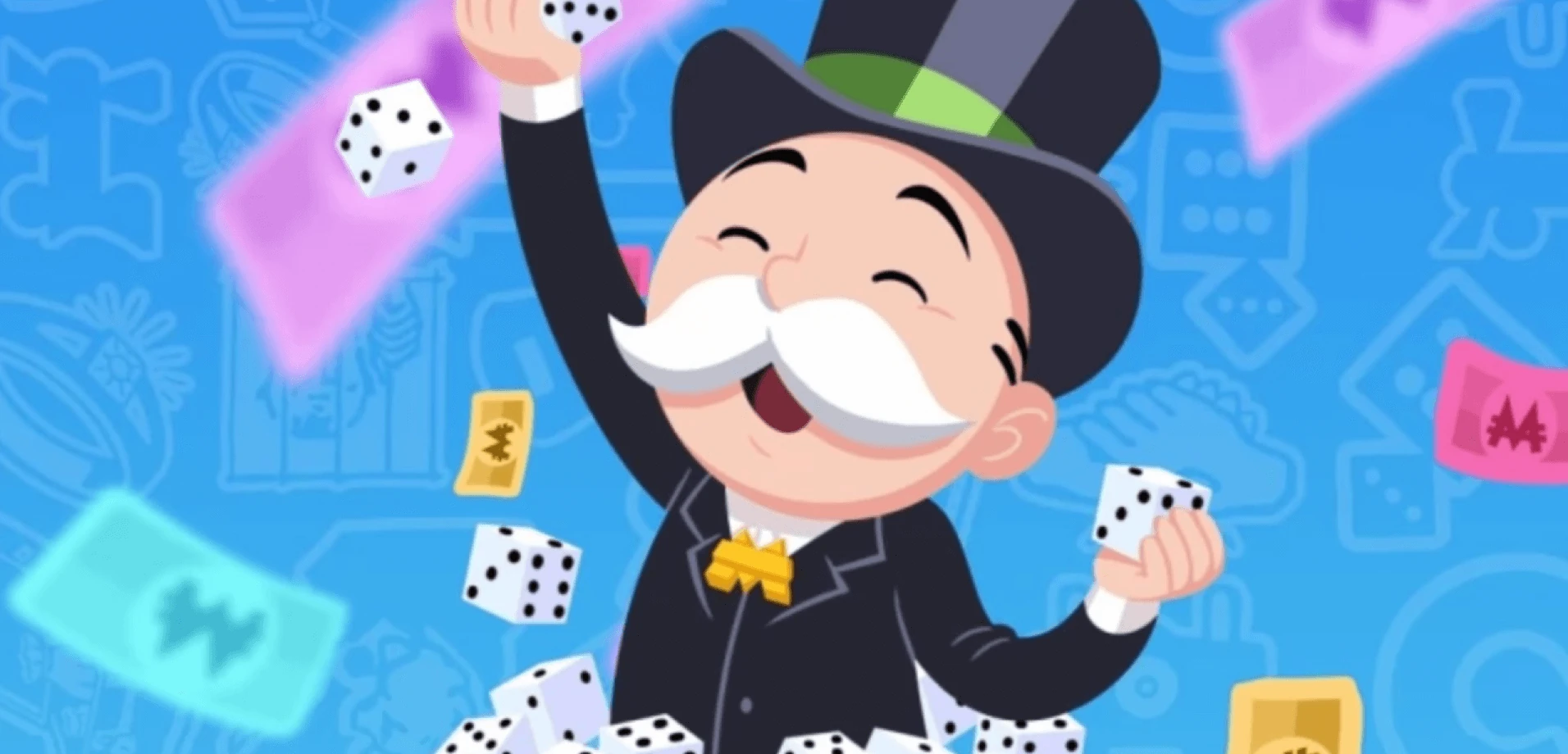 Celebrating the massive haul of free dice in Monopoly Go!