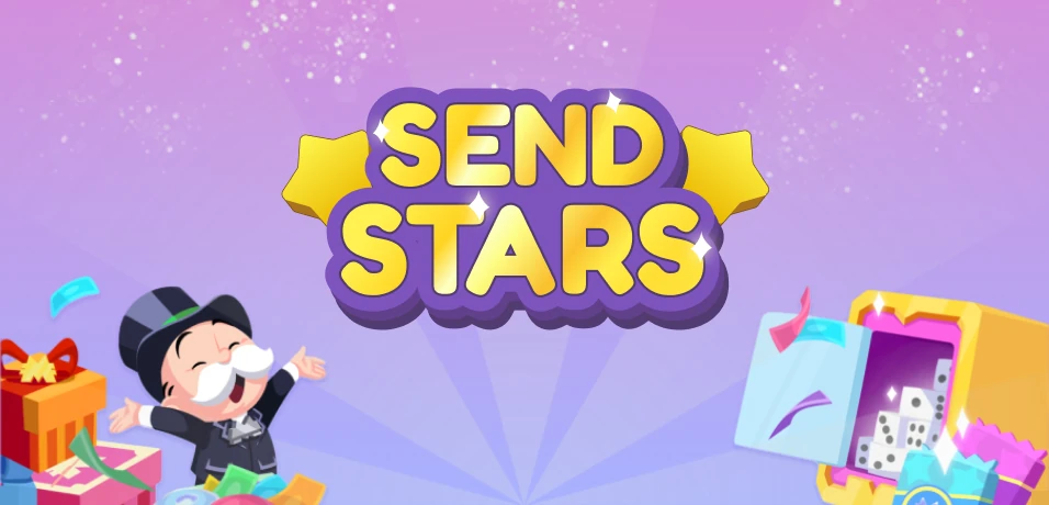 To send stars to a friend in Monopoly Go, you need to send them duplicate stickers from your album. Use stars to earn a variety of rewards in vaults.